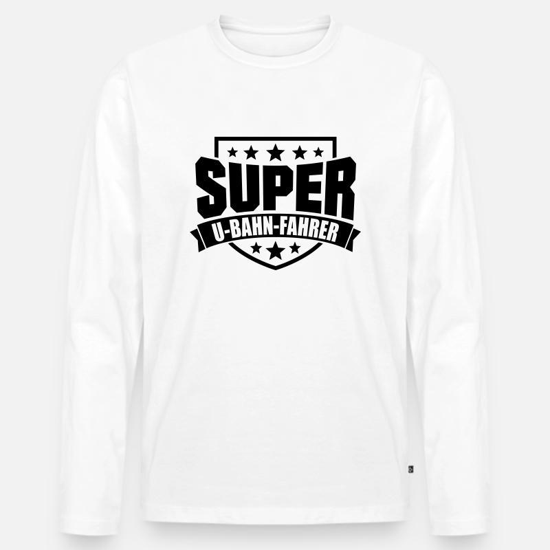 Super U-Bahn-Fahrer - Männer Premium Bio Langarmshirt - Weiß