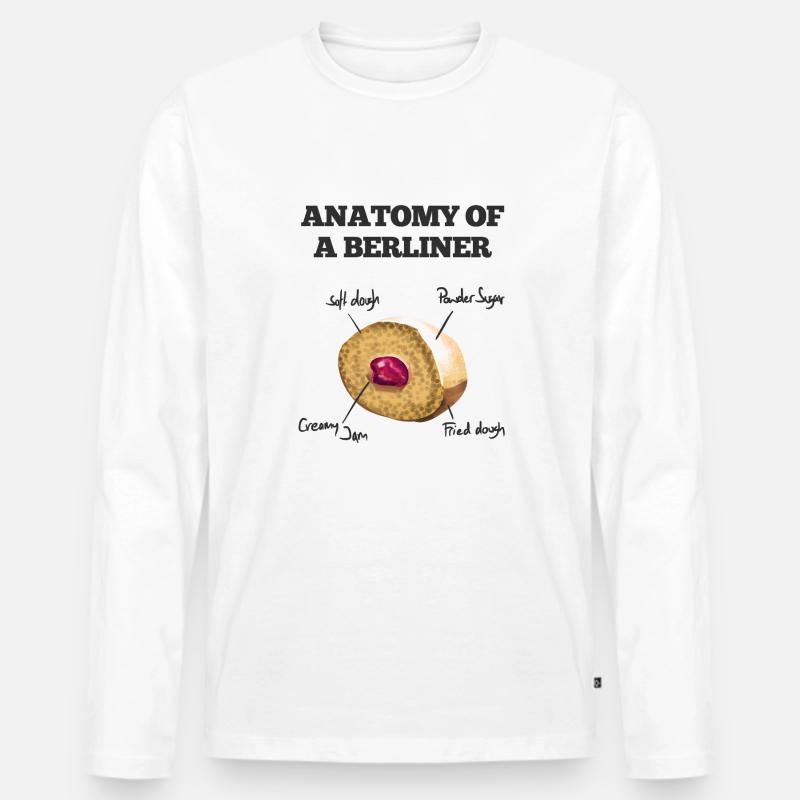 Berliner - Männer Premium Bio Langarmshirt - Weiß
