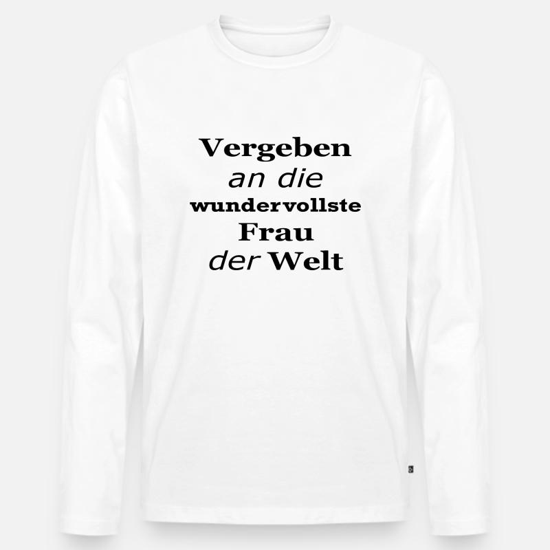 Liebe - Männer Premium Bio Langarmshirt - Weiß