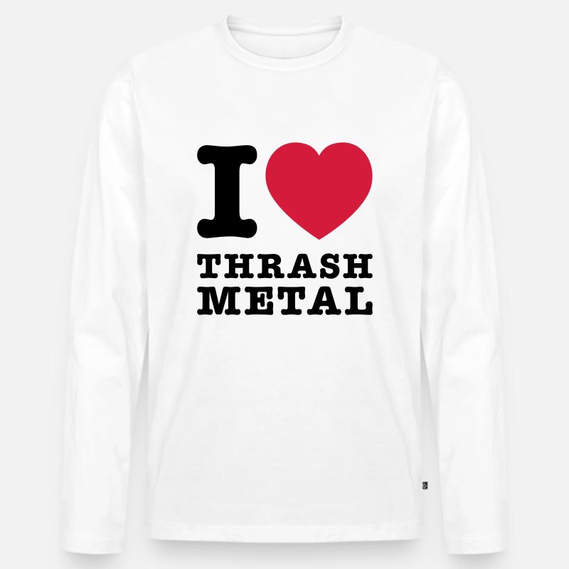 I Love Thrash Metal 2 - Männer Premium Bio Langarmshirt - Weiß