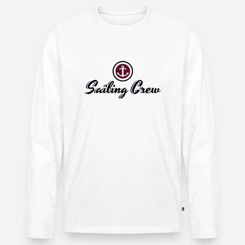 Sailing Crew - Männer Premium Bio Langarmshirt - Weiß