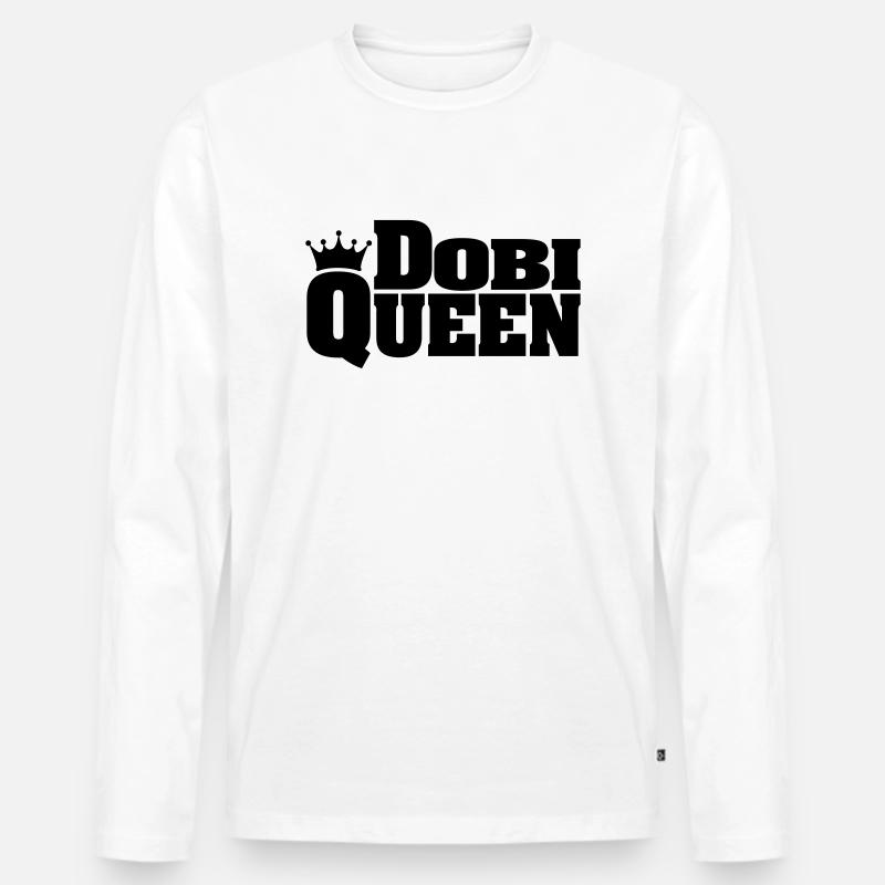 DOBI QUEEN Dobermann Doberman - Männer Premium Bio Langarmshirt - Weiß