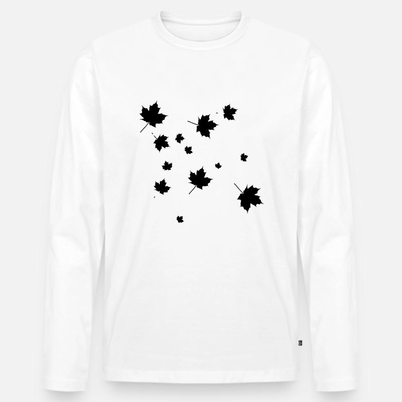 baum blätter - Männer Premium Bio Langarmshirt - Weiß