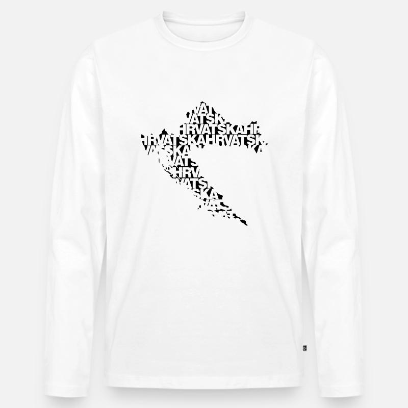 Hrvatska - Männer Premium Bio Langarmshirt - Weiß