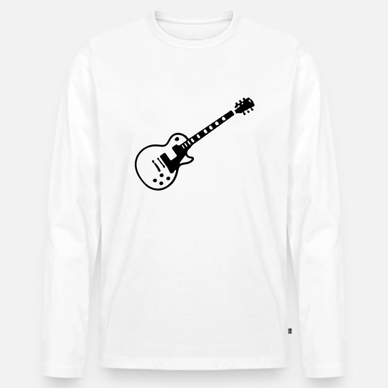 les paul guitar - Männer Premium Bio Langarmshirt - Weiß