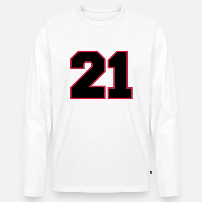 number21 - Männer Premium Bio Langarmshirt - Weiß