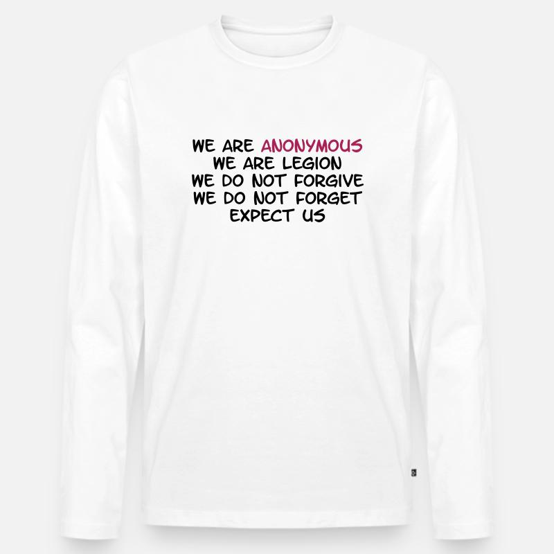 Anonymous - Männer Premium Bio Langarmshirt - Weiß