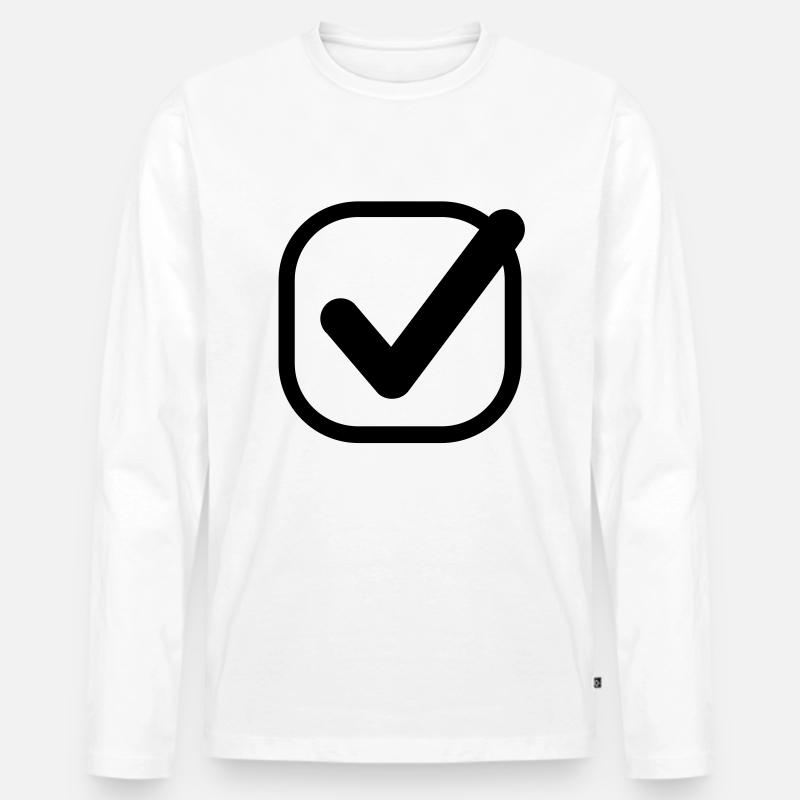checkmark - Männer Premium Bio Langarmshirt - Weiß