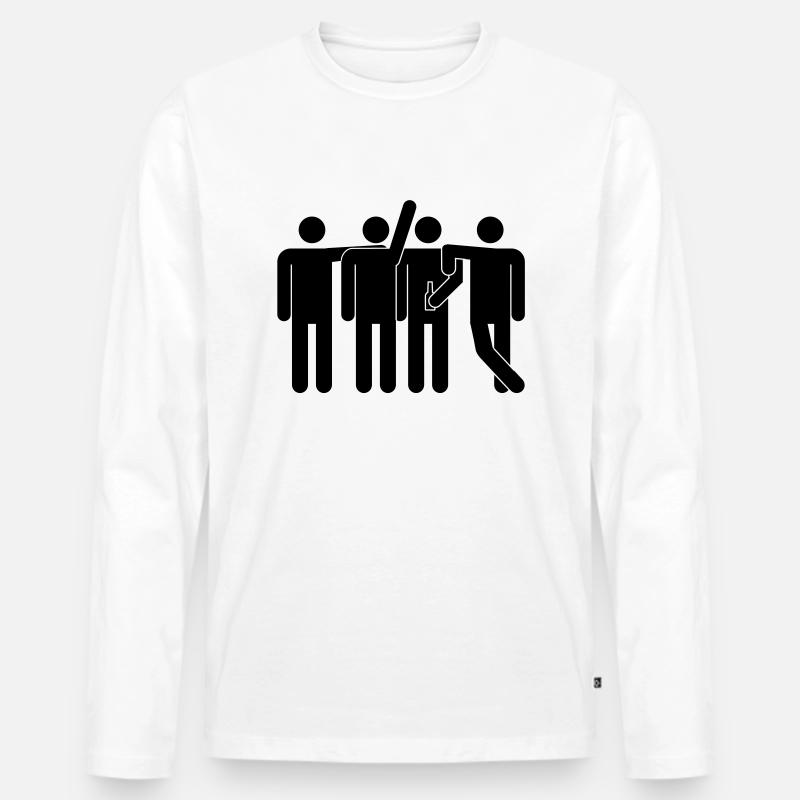 gruppenbild - Männer Premium Bio Langarmshirt - Weiß