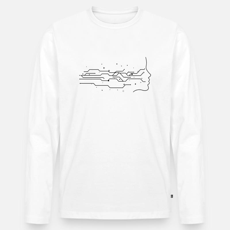 Künstliche Intelligenz - Männer Premium Bio Langarmshirt - Weiß