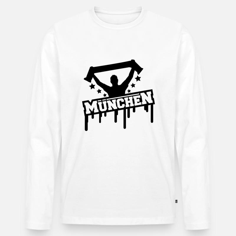 muenchen_fan_graffiti_r1 - Männer Premium Bio Langarmshirt - Weiß