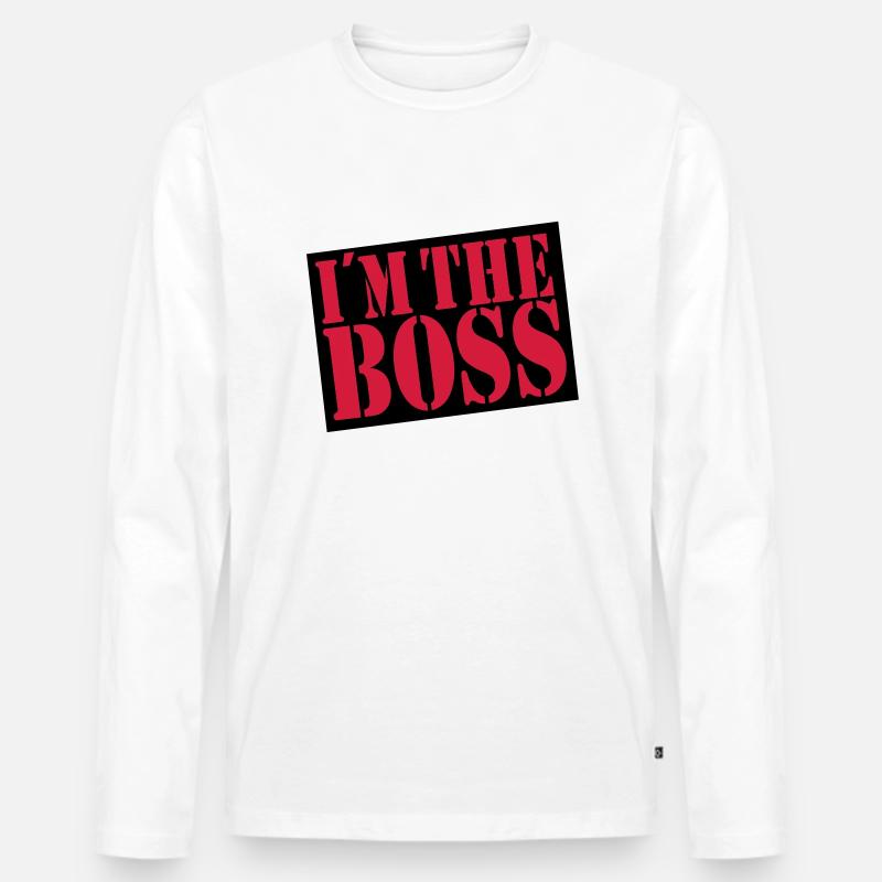 Boss - Männer Premium Bio Langarmshirt - Weiß