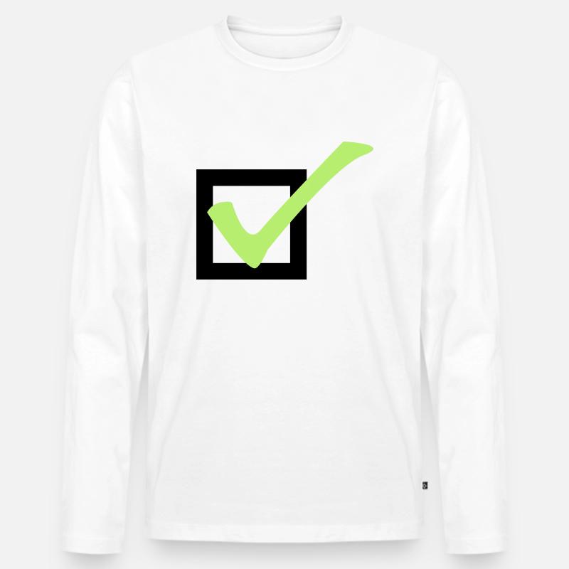 check - Männer Premium Bio Langarmshirt - Weiß
