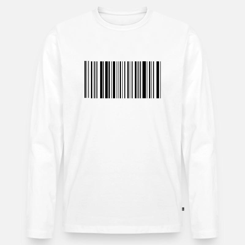 Balkenkode - Männer Premium Bio Langarmshirt - Weiß