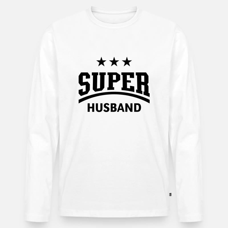 Super Husband - Männer Premium Bio Langarmshirt - Weiß