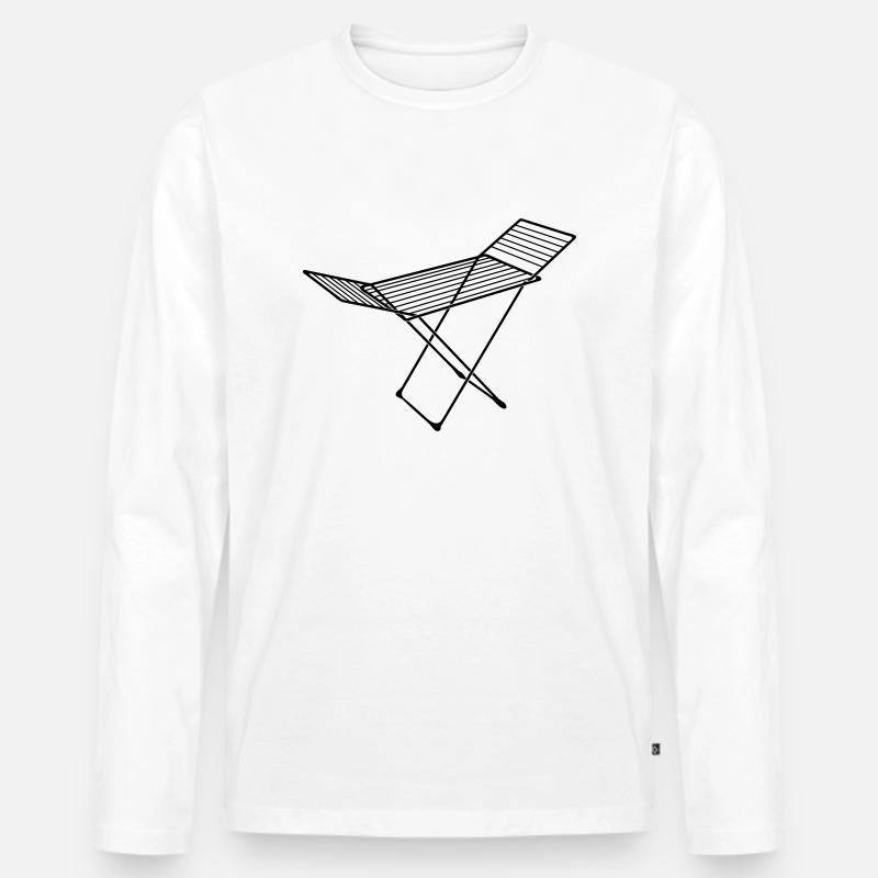 Wäscheständer_s1 - Männer Premium Bio Langarmshirt - Weiß