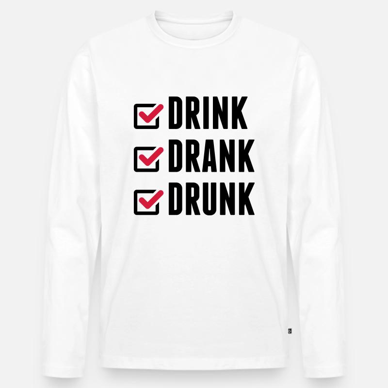 drink_drank_drunk_cc2 - Männer Premium Bio Langarmshirt - Weiß