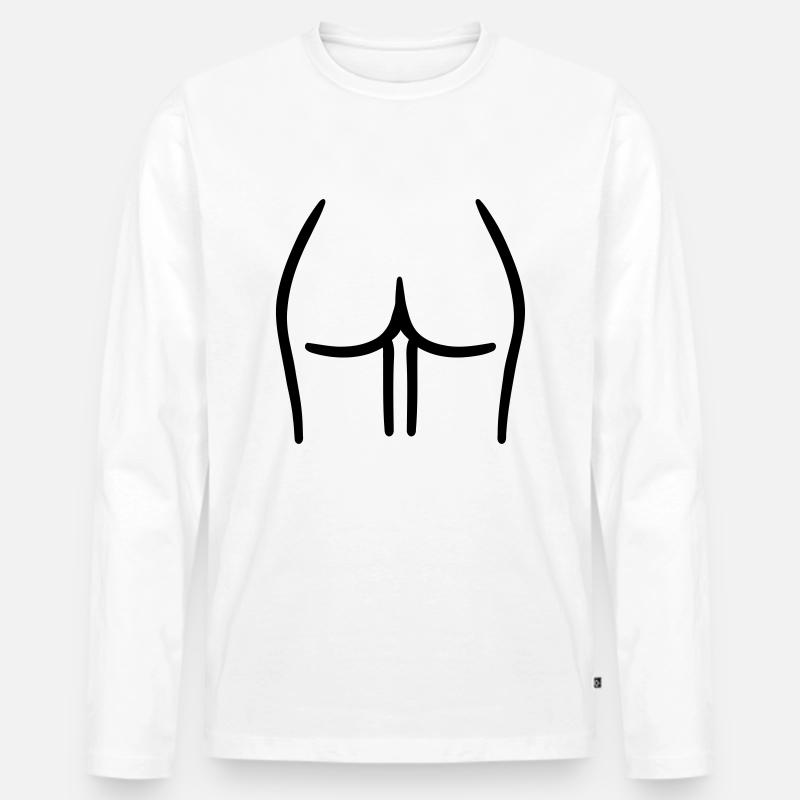 Po - Männer Premium Bio Langarmshirt - Weiß