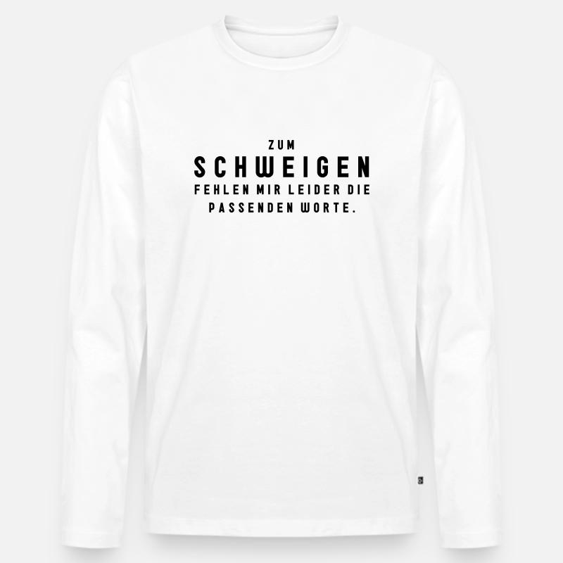 Wortreich Schweigen - Männer Premium Bio Langarmshirt - Weiß