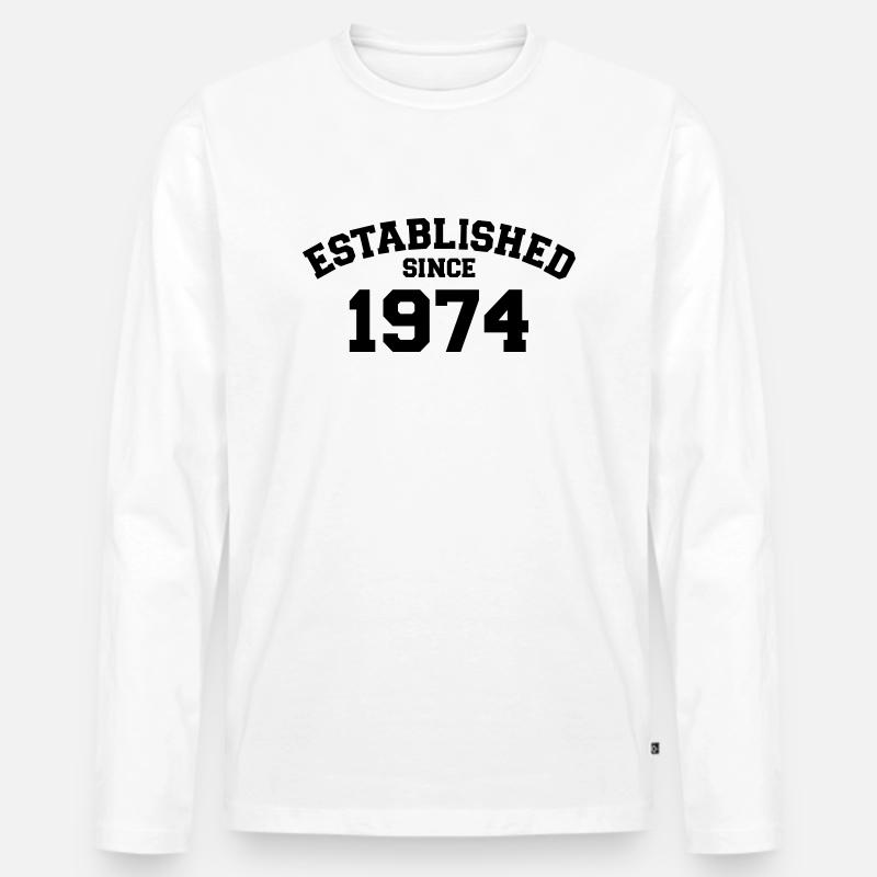 1974 - Männer Premium Bio Langarmshirt - Weiß