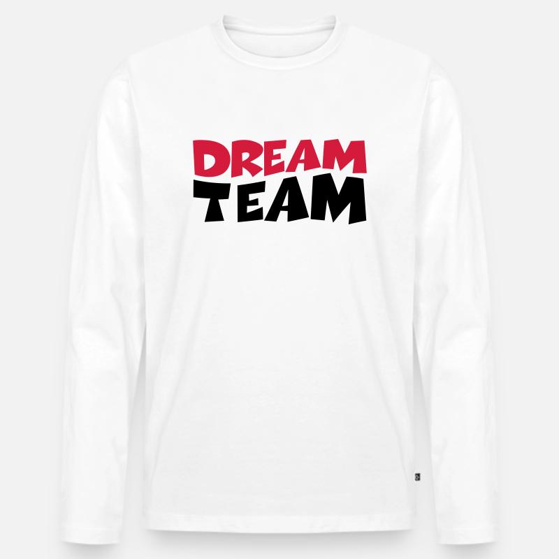 Dream Team - Männer Premium Bio Langarmshirt - Weiß