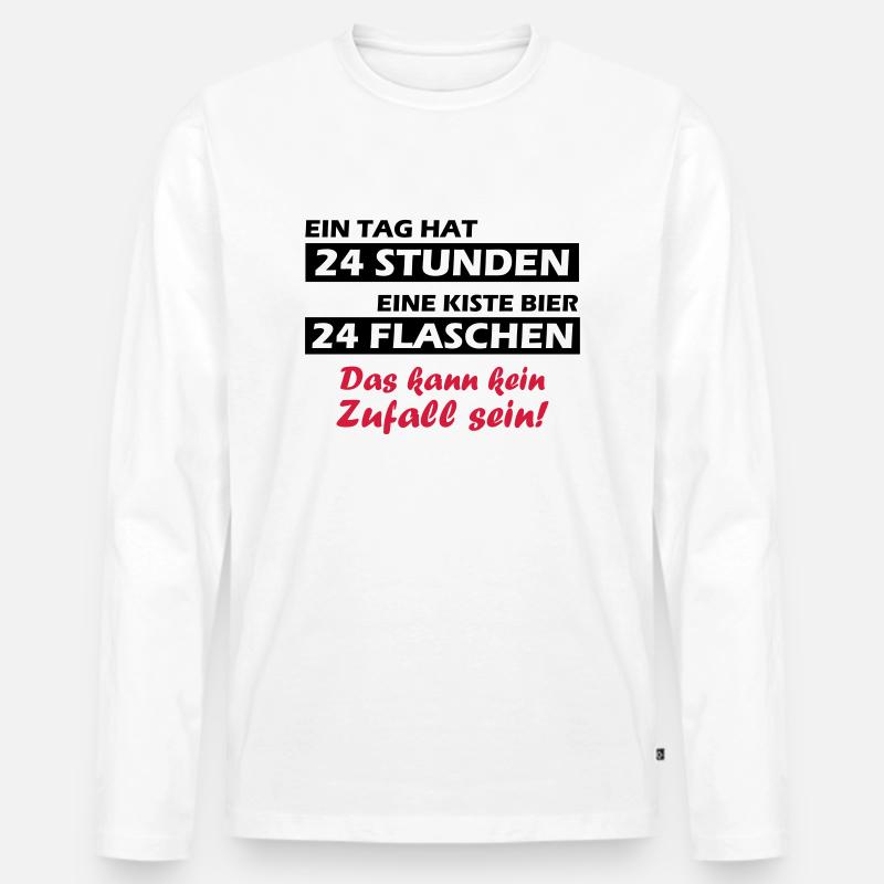 24 Flaschen bier - Männer Premium Bio Langarmshirt - Weiß