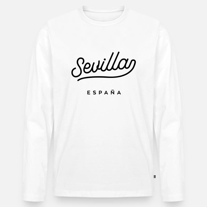 Sevilla - Spanien - Männer Premium Bio Langarmshirt - Weiß