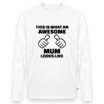 Mutter - Männer Premium Bio Langarmshirt - Weiß - Vorne - Nico (187cm)