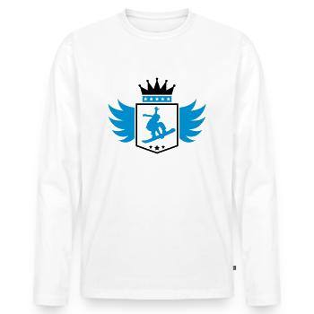 snowboard logo king design cool stunt - Männer Premium Bio Langarmshirt - Weiß - Vorne - Nico (187cm)