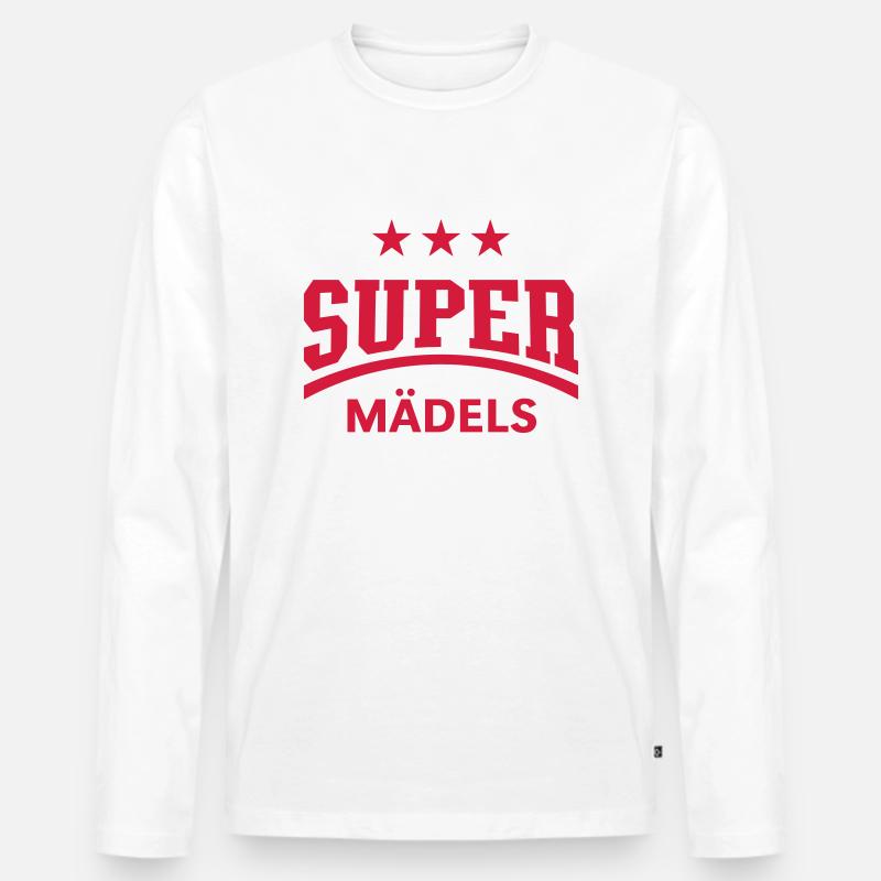 Super Mädels - Männer Premium Bio Langarmshirt - Weiß