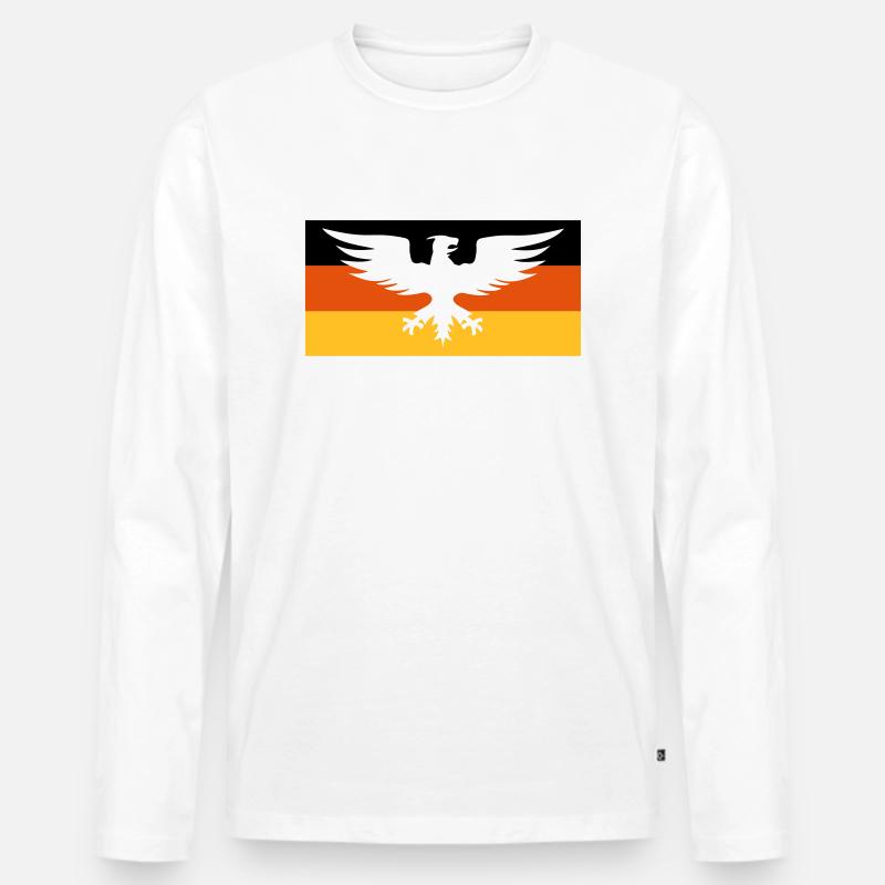 Flagge Deutschland mit Adler - Männer Premium Bio Langarmshirt - Weiß