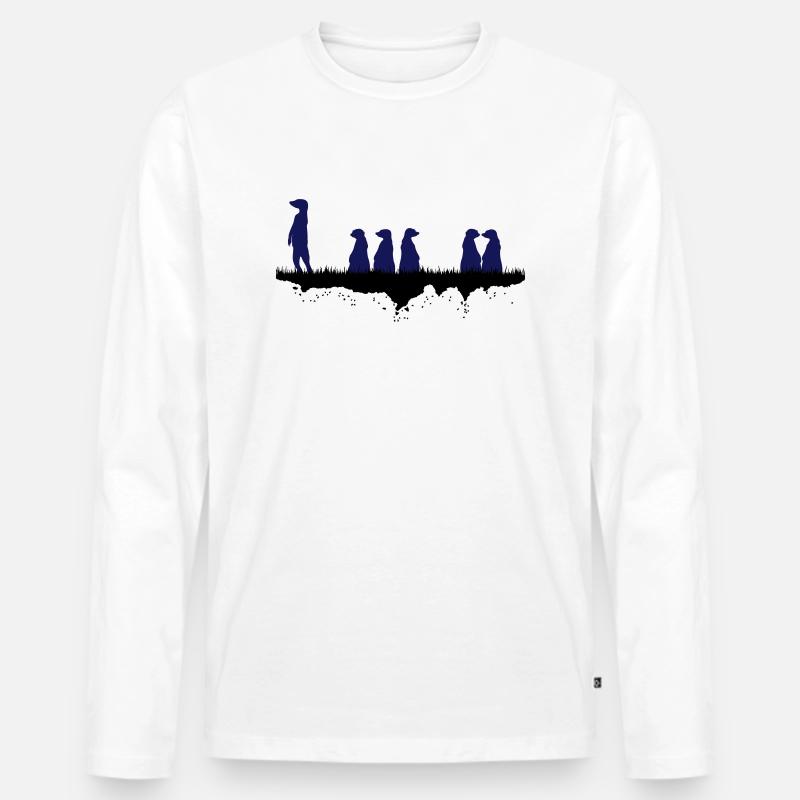 Afrikanische Erdmaennchen - Männer Premium Bio Langarmshirt - Weiß