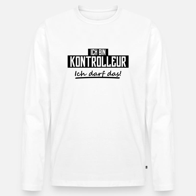 kontrolleur - Männer Premium Bio Langarmshirt - Weiß