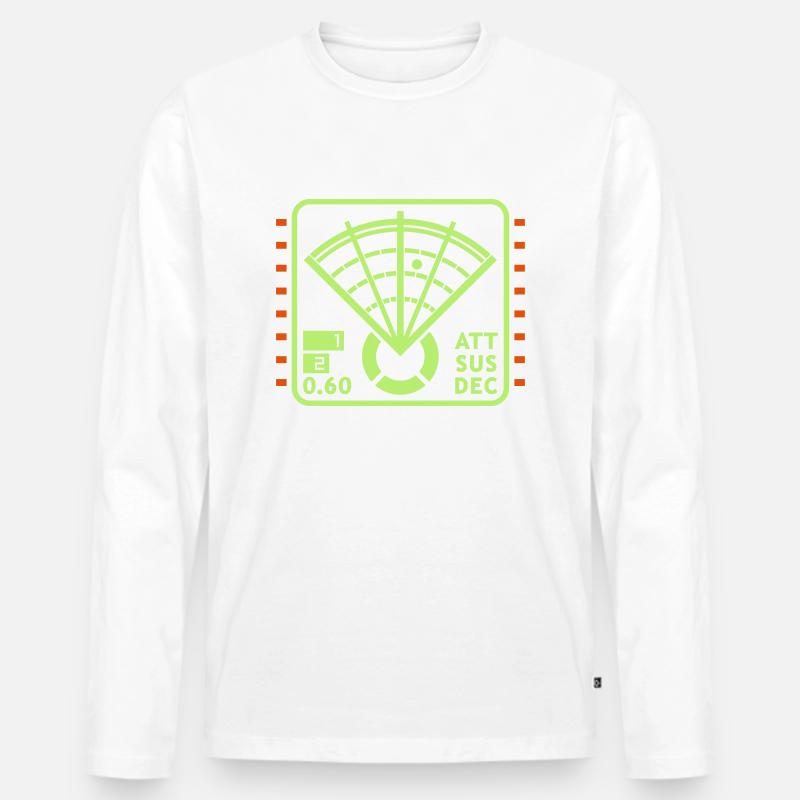 Motion Tracker Display - Männer Premium Bio Langarmshirt - Weiß