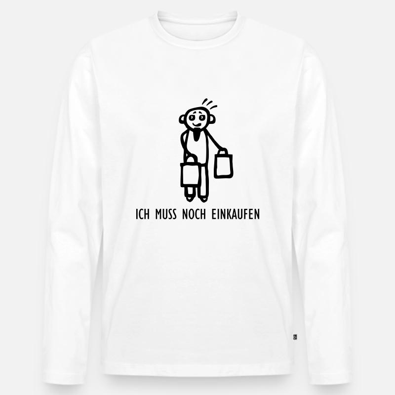 Muss noch einkaufen - Männer Premium Bio Langarmshirt - Weiß