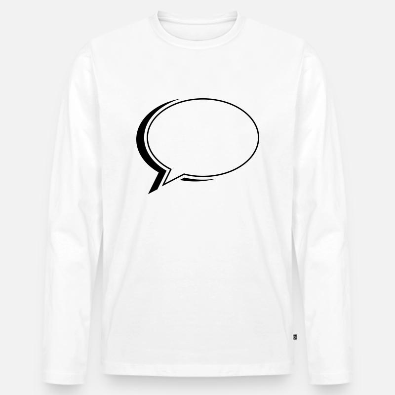 sprechblase oval - Männer Premium Bio Langarmshirt - Weiß