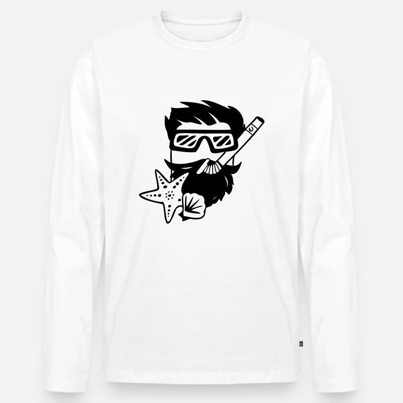 Schnorchler Cube - Männer Premium Bio Langarmshirt - Weiß