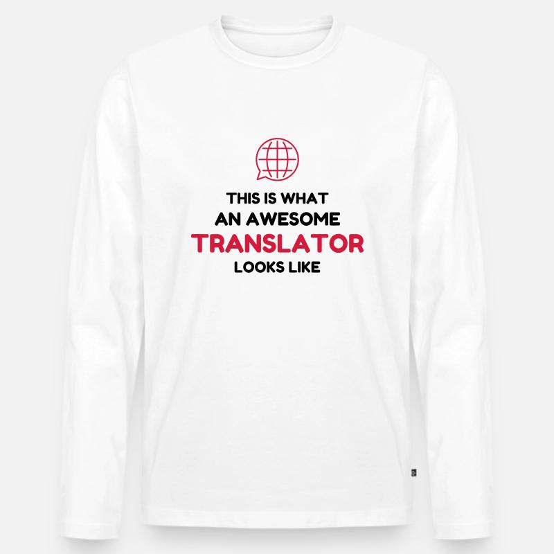 Übersetzer / Übersetzerin / Übersetzung / - Männer Premium Bio Langarmshirt - Weiß