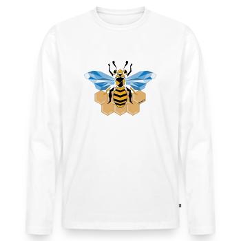BEE - T-shirt manches longues Premium bio Homme - blanc - Devant - Nico (187cm)