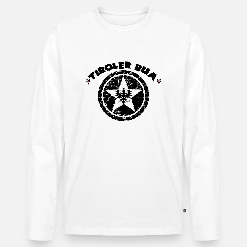 Tiroler Bua - Männer Premium Bio Langarmshirt - Weiß