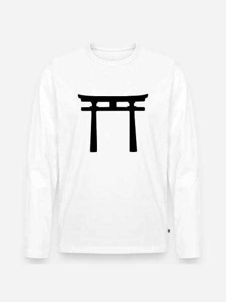 Japanese Torii design - Men's Premium Organic Long Sleeve Shirt - white