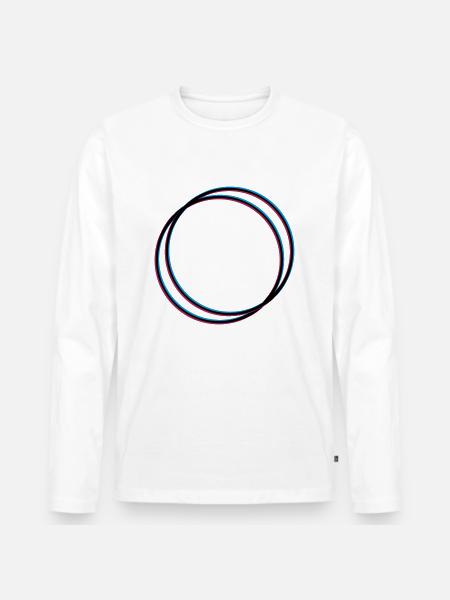 2 cercles 3D - T-shirt manches longues Premium bio Homme - blanc