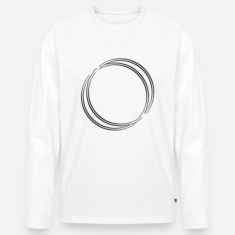 Ringe 2 Kreise - Männer Premium Bio Langarmshirt - Weiß