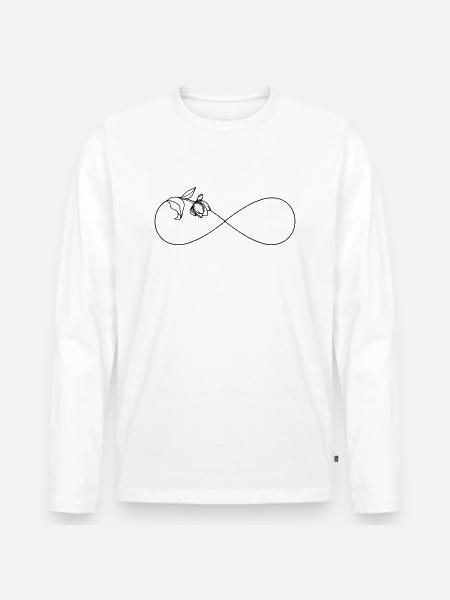 Simple infinity symbol Infinity with flower - Men's Premium Organic Long Sleeve Shirt - white