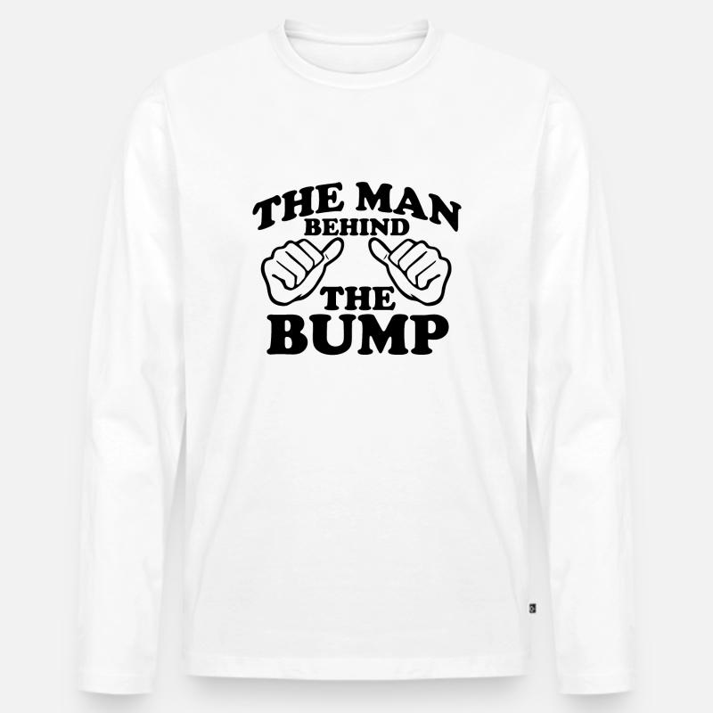 Der Mann hinter der Beule - Männer Premium Bio Langarmshirt - Weiß