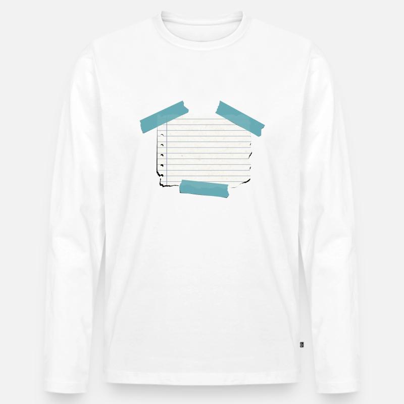 Notizzettel - Männer Premium Bio Langarmshirt - Weiß