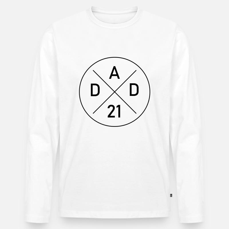 Dad 21 - Männer Premium Bio Langarmshirt - Weiß