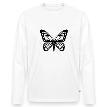 butterfly butterfly - Men's Premium Organic Long Sleeve Shirt - white - Front - Nico (187cm)