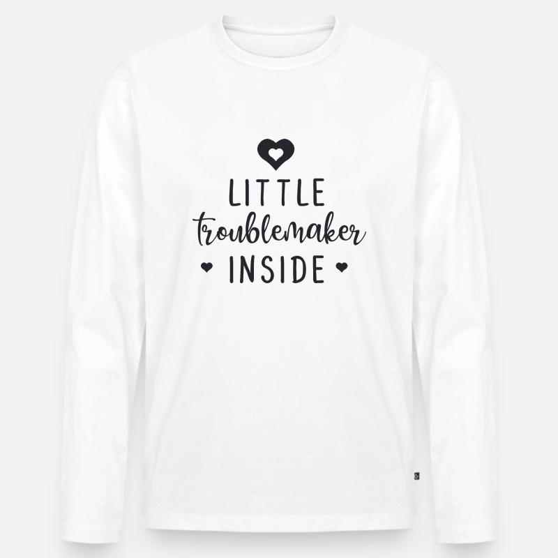 Little Troublemaker Inside - Männer Premium Bio Langarmshirt - Weiß