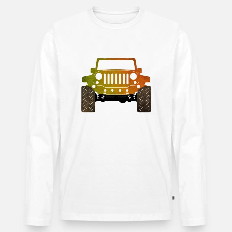 Jeep - Männer Premium Bio Langarmshirt - Weiß
